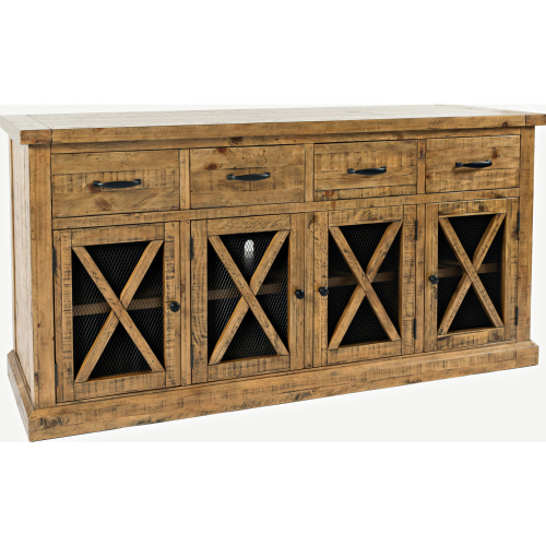Telluride 70" 4 Drawer Sideboard Buffet Server in Distressed Pine